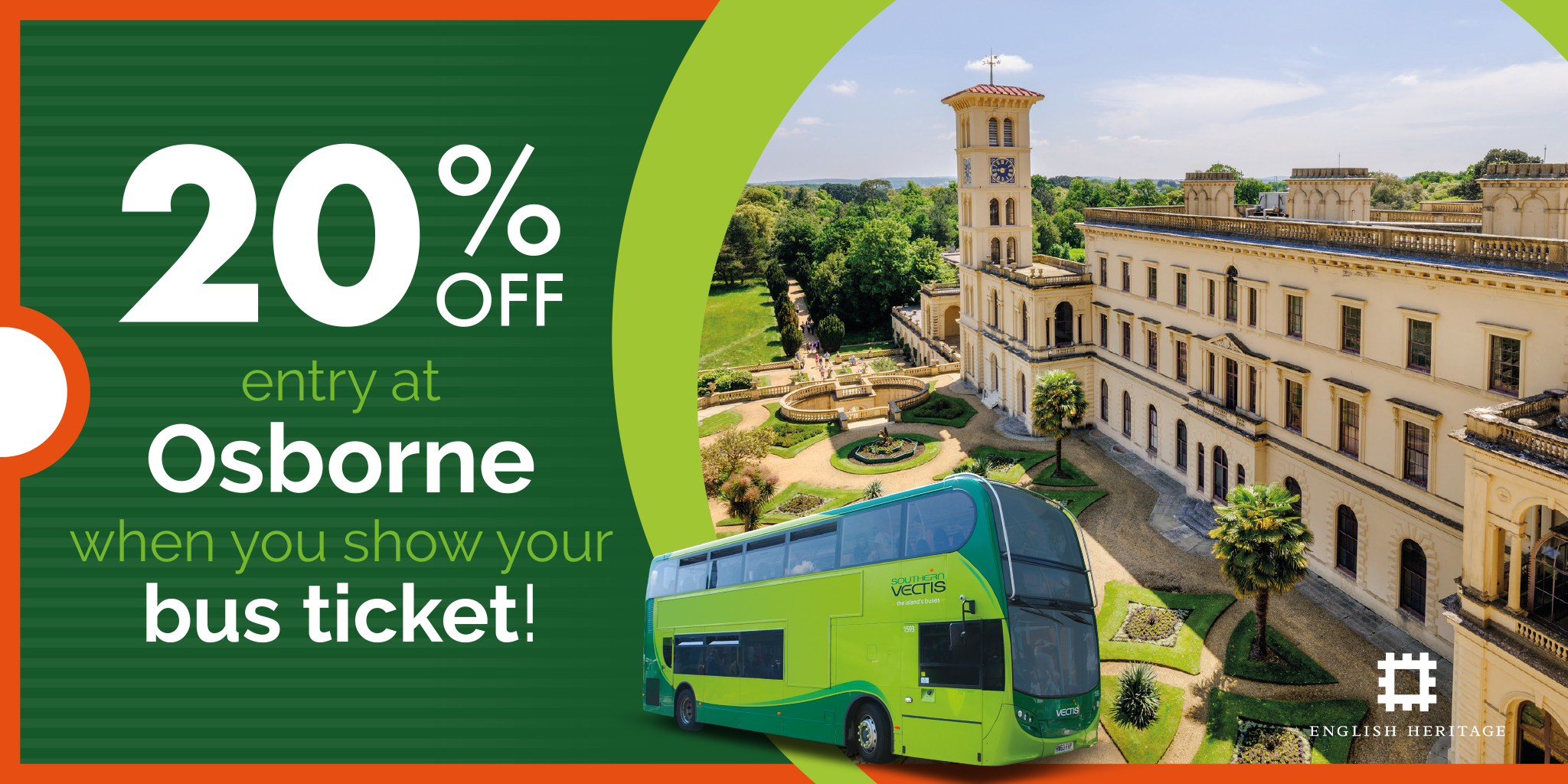 Travel by bus to Osborne and get 20 admission Southern Vectis